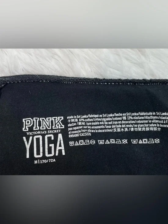 Victoria's Secret Pink Yoga Pants Medium Fold Over Bling Rhinestone Legging Y2k - Picture 7 of 9
